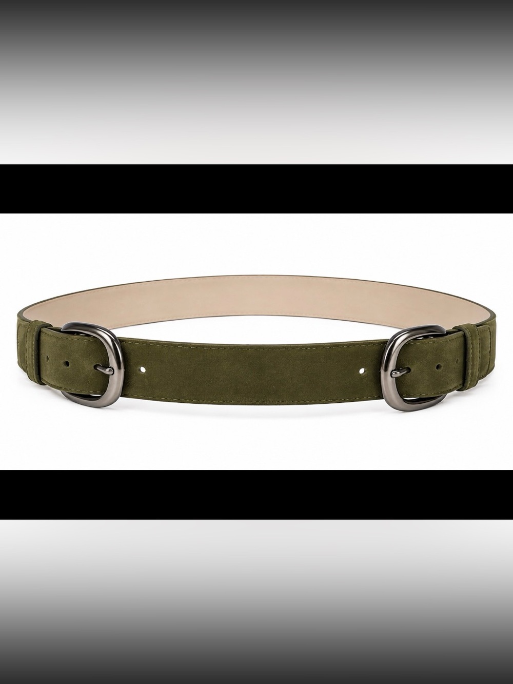 Women's Olive Suede Belt - Neutral Backing